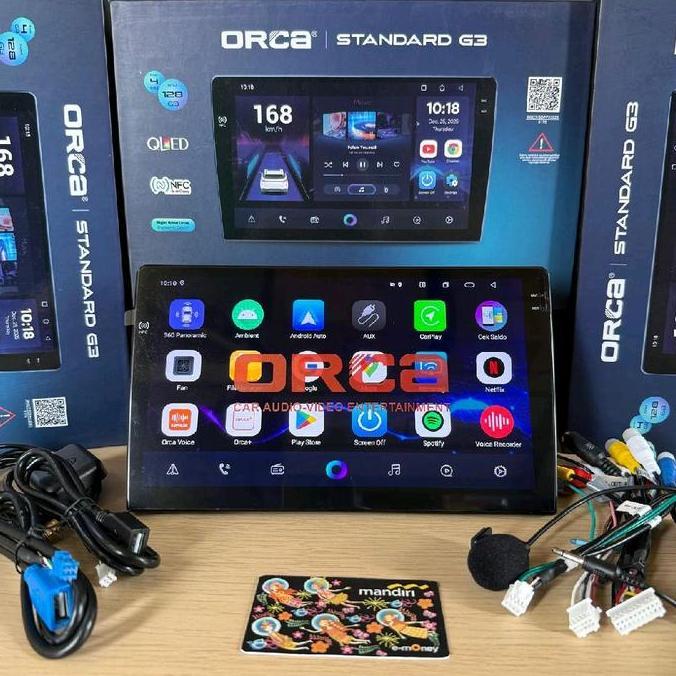 HEAD UNIT ANDROID 9" ORCA NFC NEW STANDARD G3 RAM 4GB + ROM 128GB TERBARU