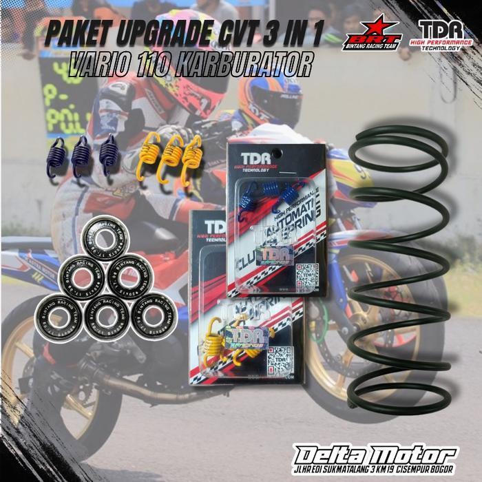 Paket 3 In 1 Upgrade Cvt Tdr Brt Vario 110 Cw Karbu Vario Techno 110 Motor Motorcycle Original Dan T