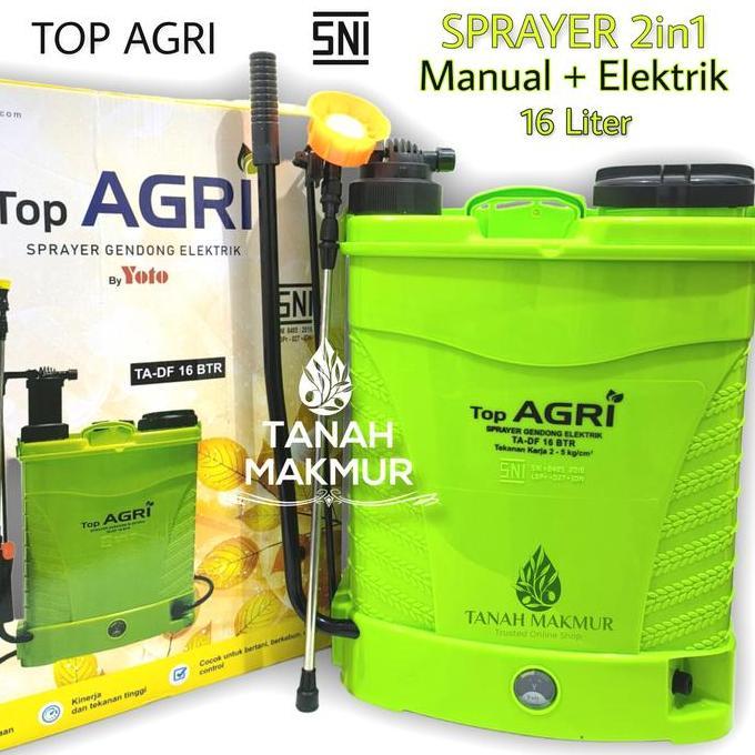 TERMURAH - Semprotan Manual Dan Elektrik 2in1 16 Liter Sprayer Top Agri 2 Fungsi