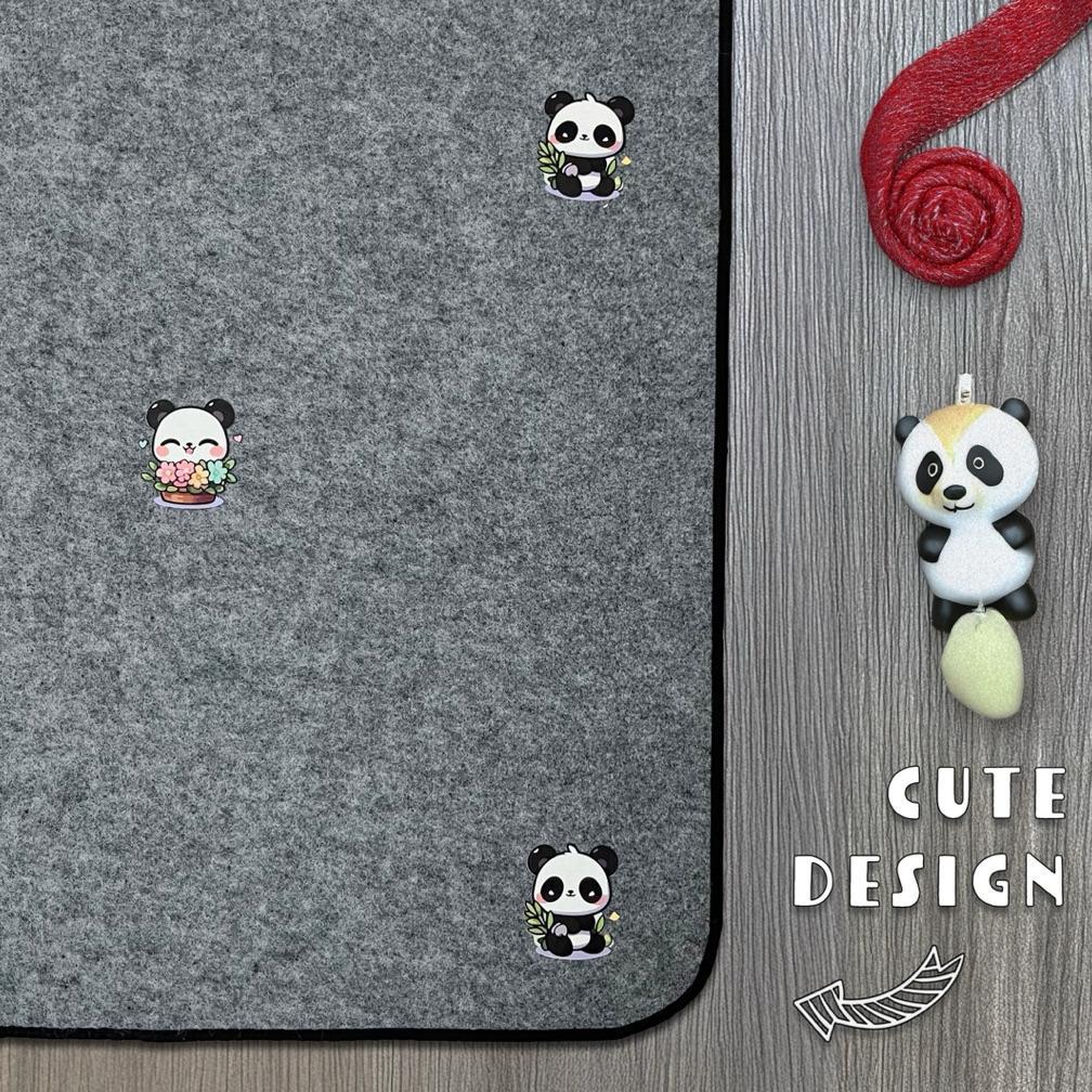 BESTPROMO KARPET MINIMALIS GREY AESTHETIC MOTIF PANDA UKURAN 200X120 CM