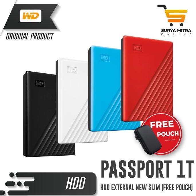 Hardisk Eksternal WD My Passport 1TB / 2TB / 4TB / 5TB / 6TB Slim HDD External My Passport 1-TB 2-TB