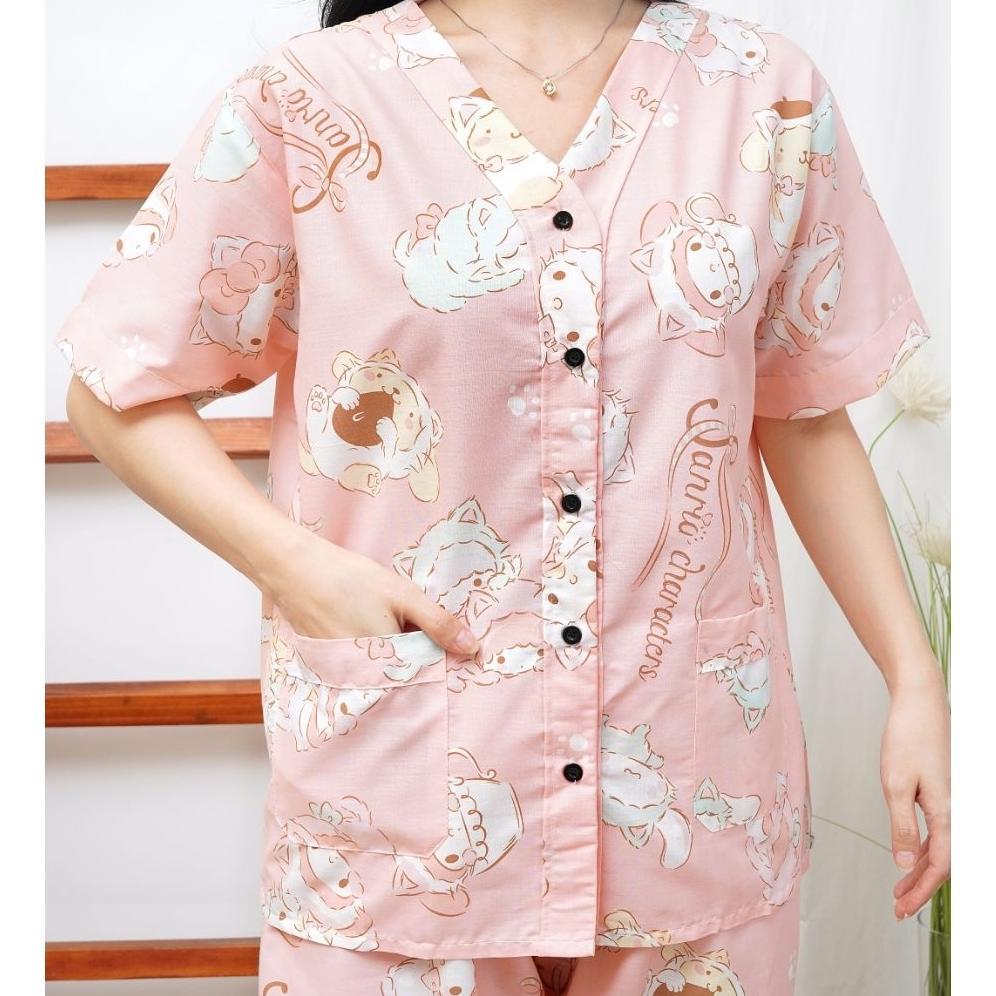 hot deals why.labelle setelan baju tidur piyama katun jepang celana panjang