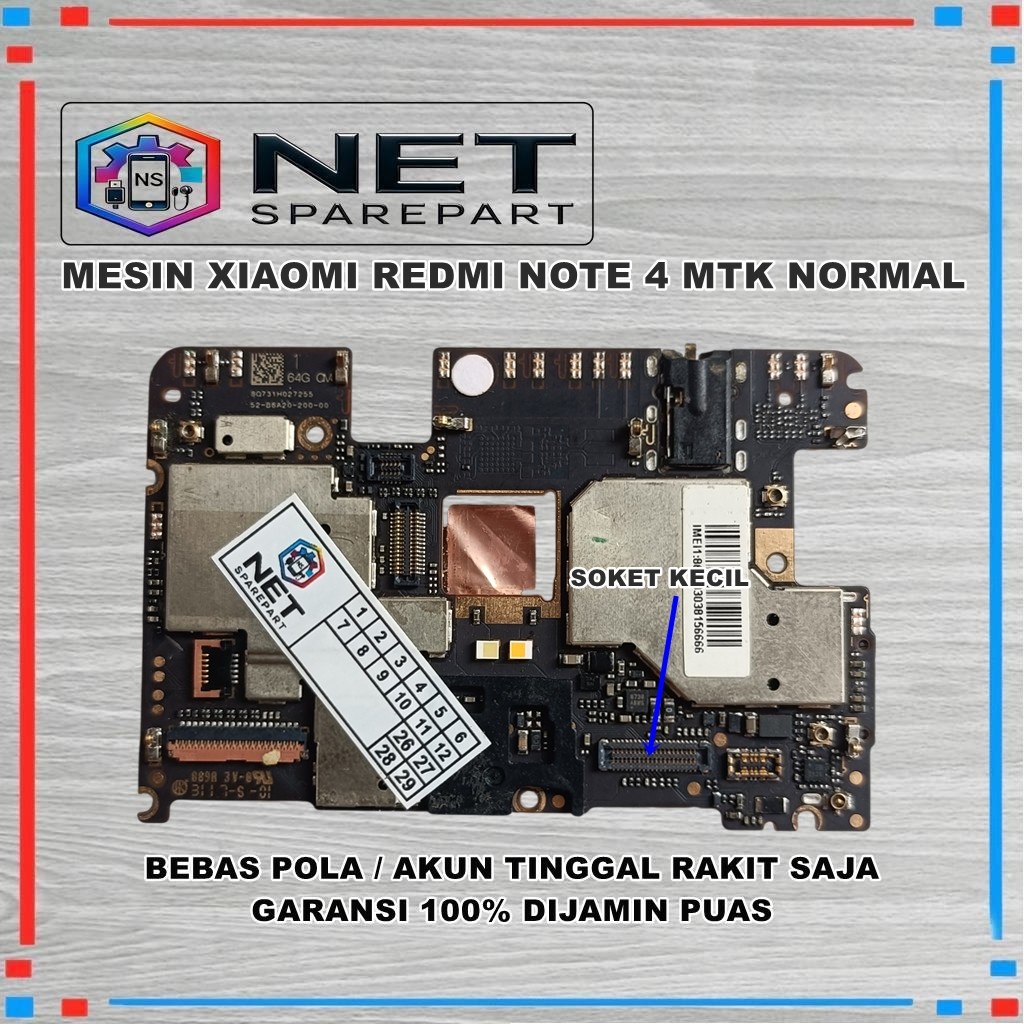 MESIN XIAOMI REDMI NOTE 4 MEDIATEK NORMAL