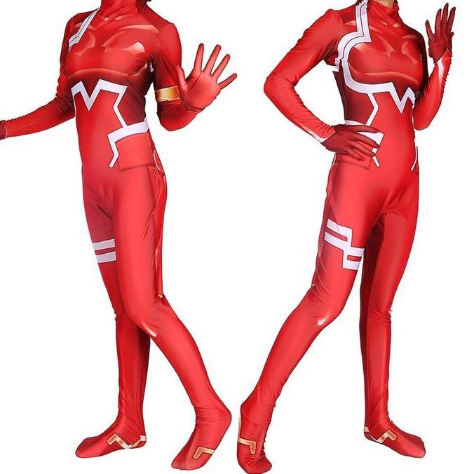 Zero Two Cosplay Bodysuit Catsuit Adults Jumpsuit Kostum Cosplay Sayang Pakaian Wanita Seksi