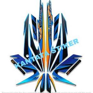 Stiker Striping Motor Suzuki Satria Fu 2008 Hitam-Biru