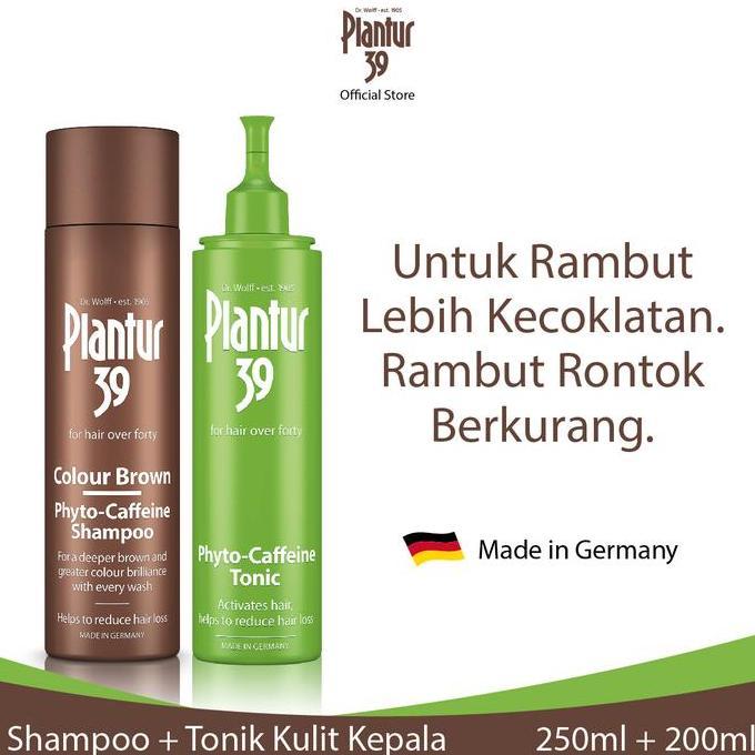 Kurze- Paket Plantur 39 Brown - Plantur 39 Brown Shampoo + Tonik Rambut Tipis