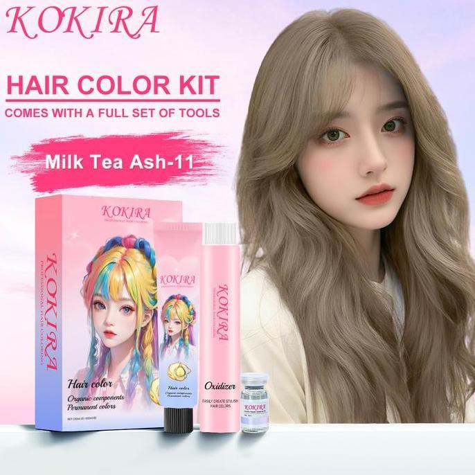 Kurze- Kokira Hair Color Milk Tea Ash Semir Rambut Cat Rambut Permanen Hair Dye Perna Rambut Color 1