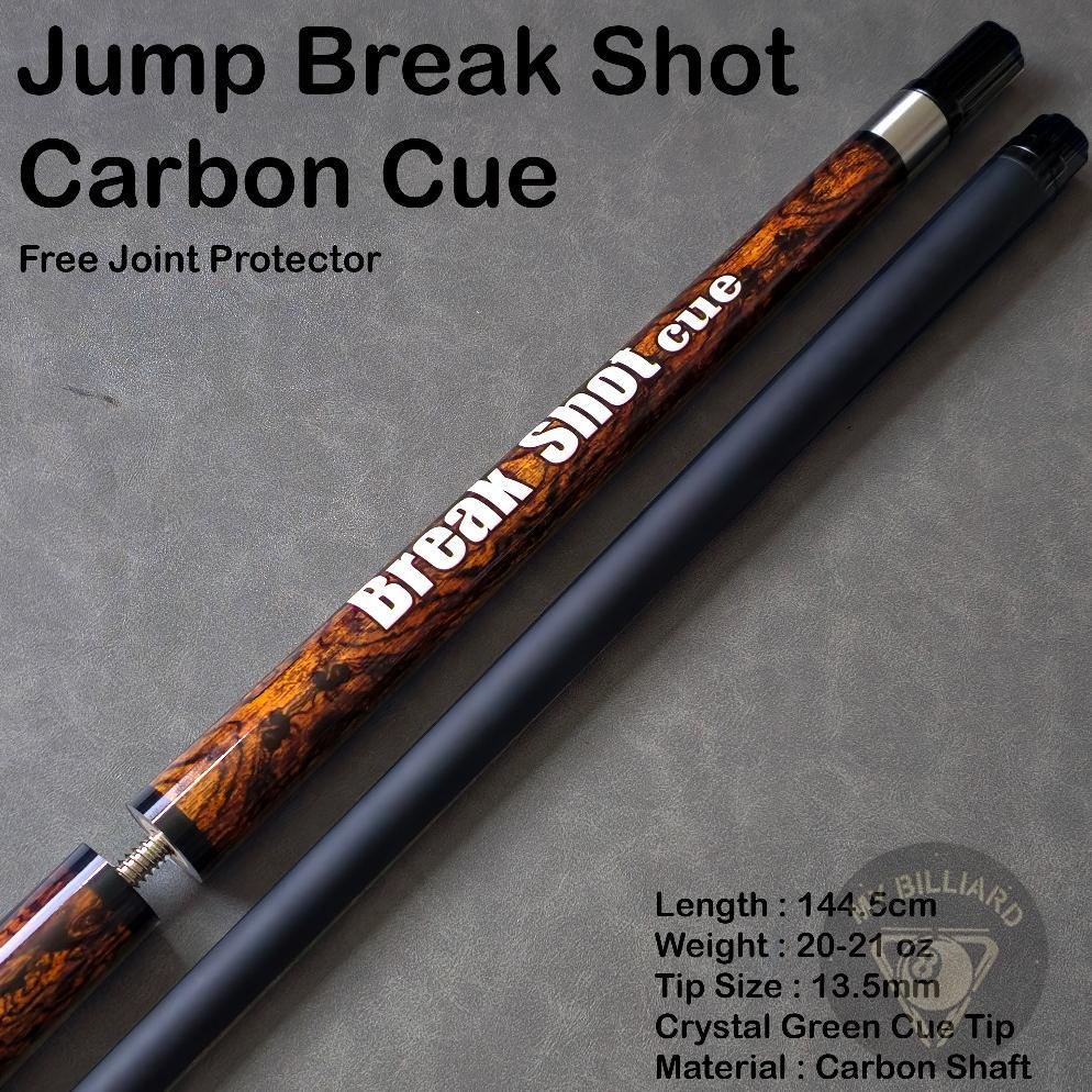 hot deals jump break shot carbon cue stick billiard 13.5mm - stik loncat kibau billiar karbon