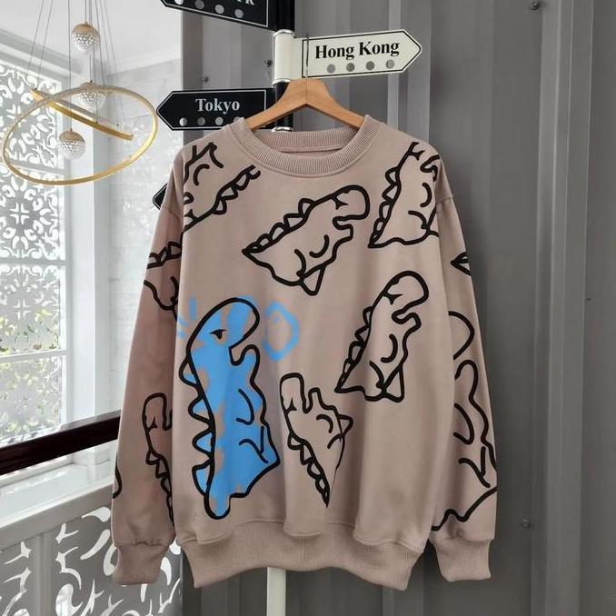 Dino Sweater Oversize - Jaket Couple Fleece Kapelan - Hoodie Couple Pasangan - Jaket Switer Pria Wan