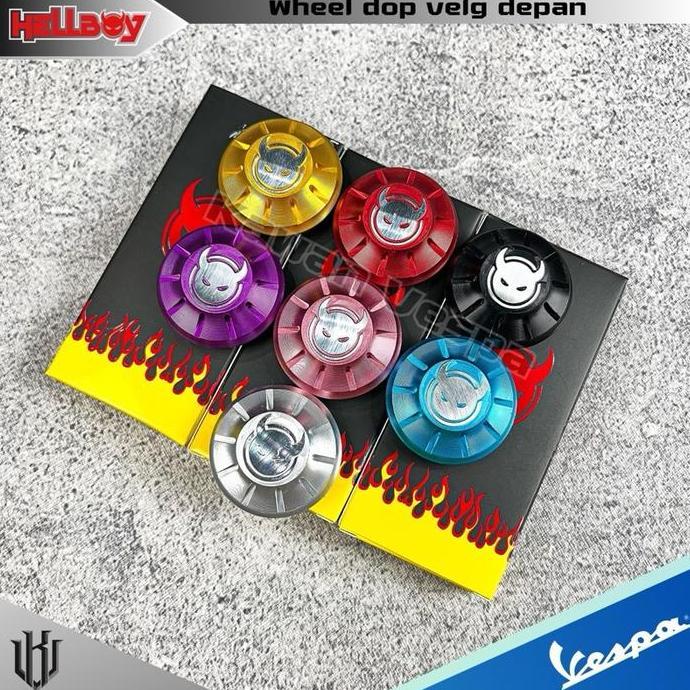 Wheeldop Tutup Velg Depan Hellboy Allumunium Cnc Vespa Matic Sprint Primavera S125 Lx Best Quality