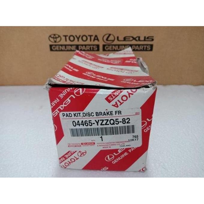 Brake Pad Kampas Rem Depan Fortuner Hilux 04465-Yzzr5-82 Original Diskon