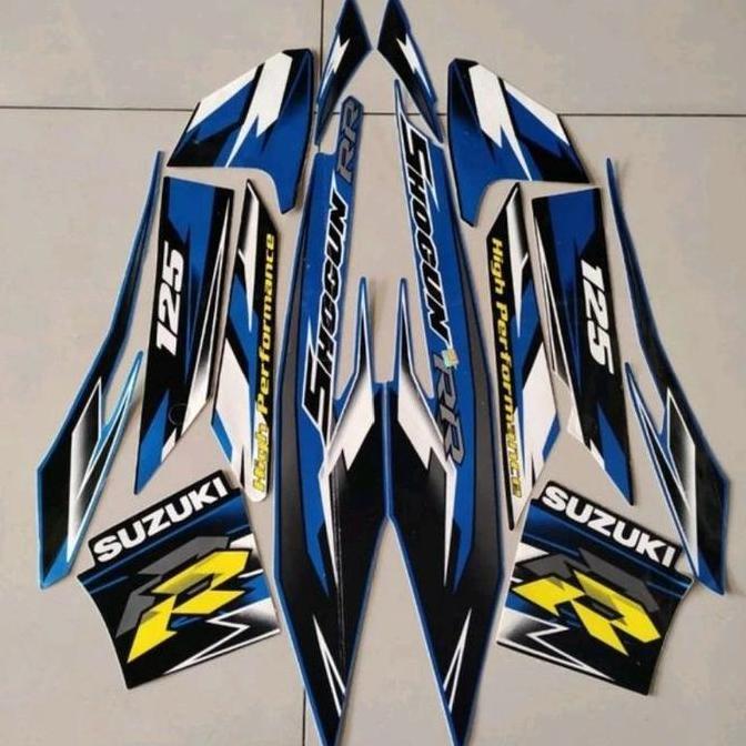 Striping Suzuki Shogun Rr 125 2008 Hitam Biru Body Standar Motor Motorcycle