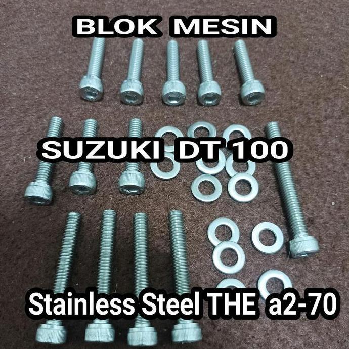 BAUT BLOK MESIN SUZUKI DT 100 L STAINLESS TERBATAS