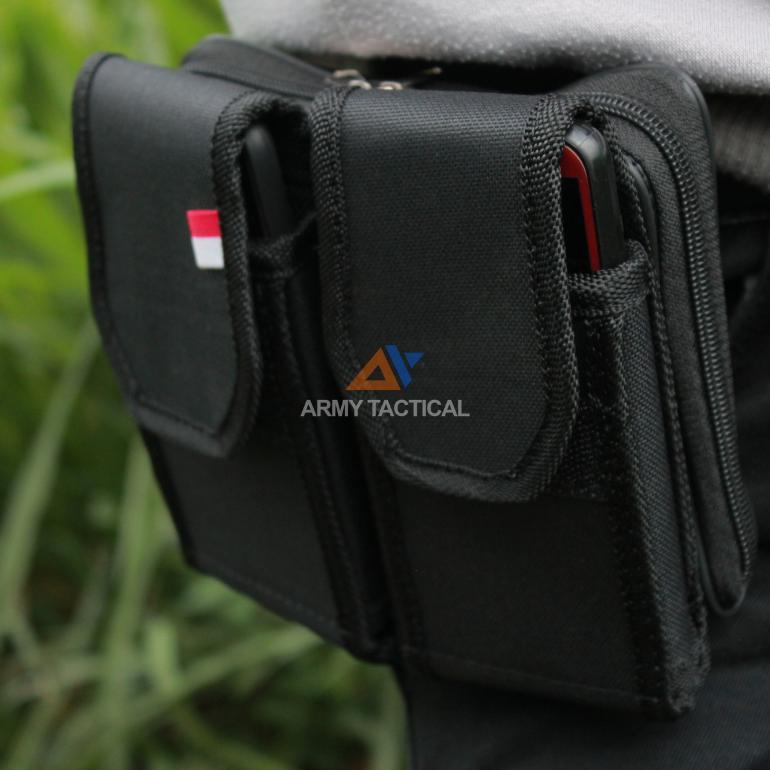 NEW PROMO Tempat HP Pinggang KANVAS Pria Tas Dompet Handphone Cowok Resliting Pouch Hp Pria Tempat M