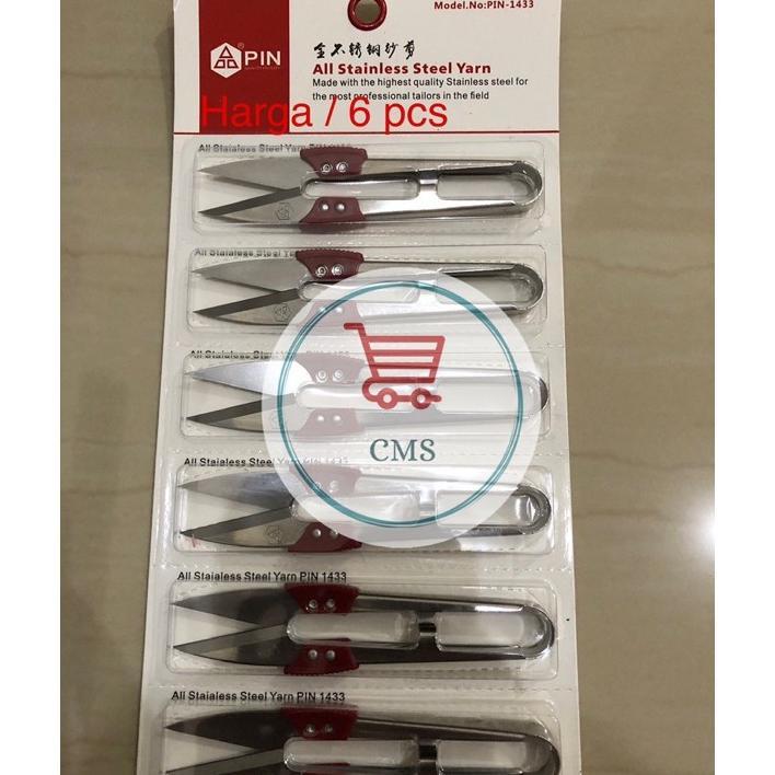 Gunting Buang Benang / Gunting Cekris Stainless / Gunting Pin / Gunting Kecil  Harga Per 6Pcs