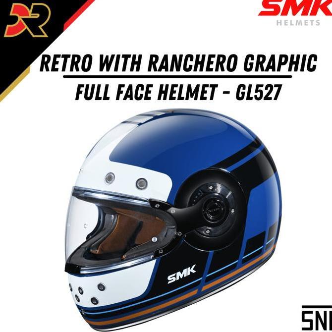TERLARIS!! HELM SMK RETRO RANCHERO GL527 HELM MOTOR FULL FACE SNI