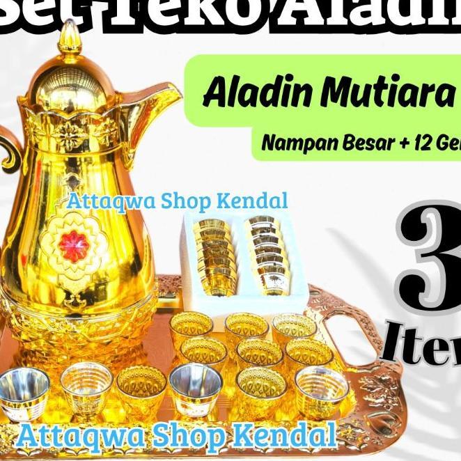 Set Teko Aladin Sultan 3 Item (Teko+ Nampan+ Gelas Arab)
