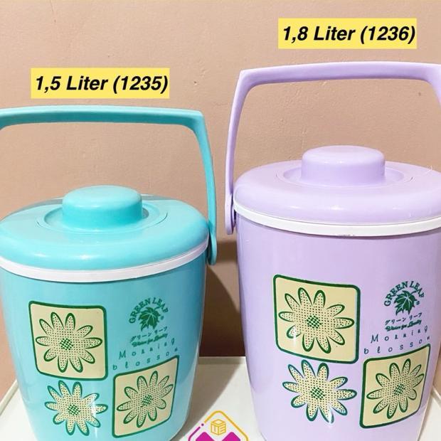 Thermos Batu Es Mini / Thermos/Rantang Nasi Mini Buat Jalan Green Leaf 1235 1236