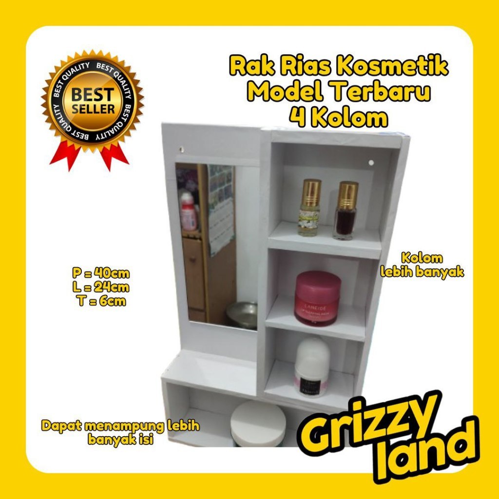 Rak Kosmetik Gantung Kaca / Rak Kosmetik Gantung // Cermin Mini Rias / Rak Rias Murah Kokoh // Rak M