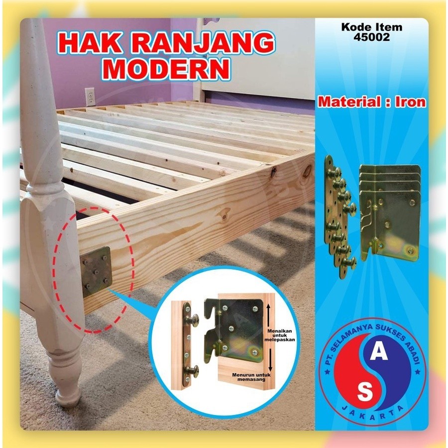 Hak Ranjang Modern / Engsel Dipan Ranjang / Siku Tempat Tidur Winston Surabaya