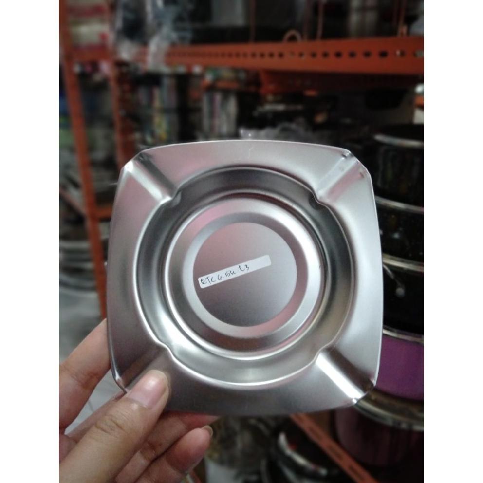 ASBAK CERUTU ROKOK STAINLESS STEEL MODEL KOTAK 4 JEPITAN ROKOK CERUTU