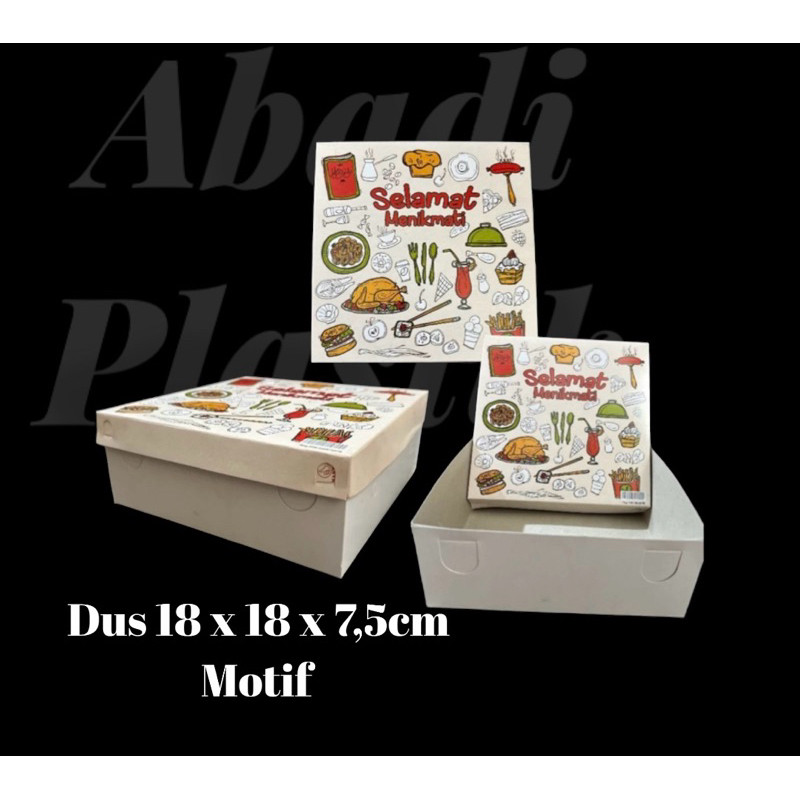 Dus Nasi Motif / Kotak Nasi / Kotak Nasi Ukr 18X18 Isi 50 Pcs