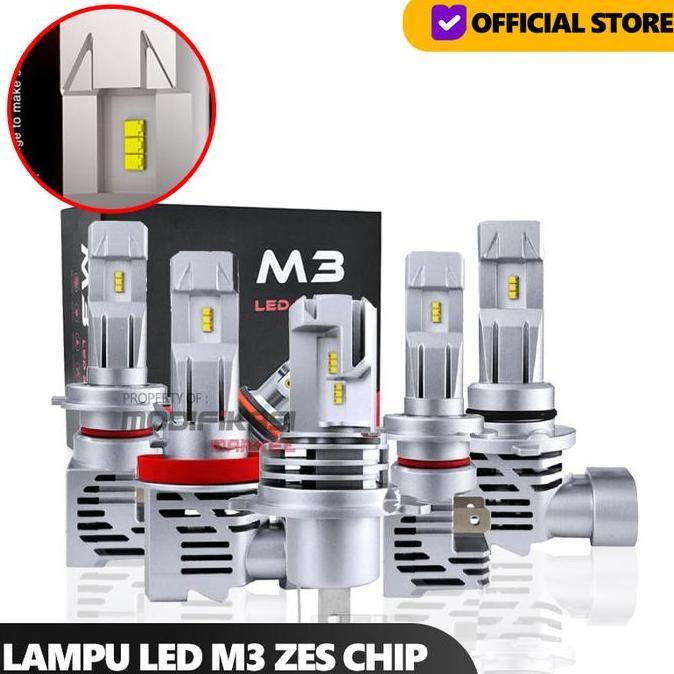 WISZCA Lampu LED M3 Luxeon ZES Chip H1 H3 H4 H7 H11 HB3 HB4 Ultra Bright 60W