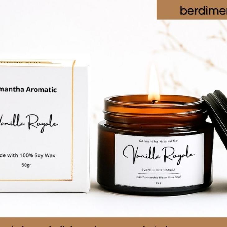 Lilin Aromaterapi Premium 50Gr Scented Candle Aromaterapi 100% Soy Wax Lilin Aromaterapi Ruangan Tah