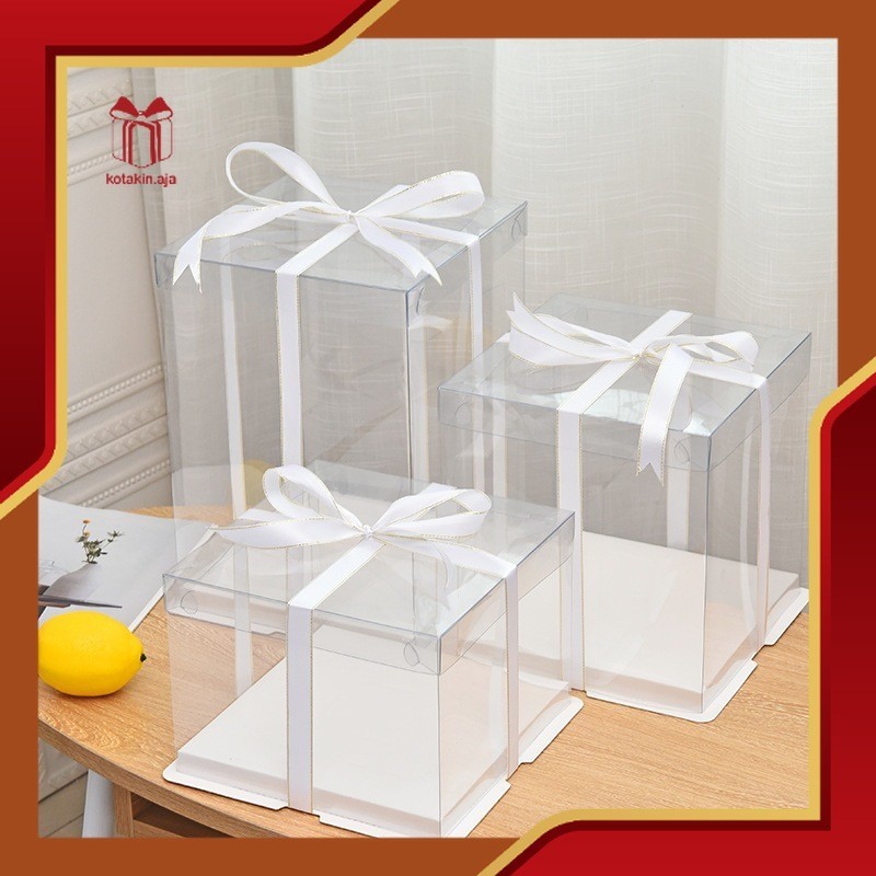Kotak Kado Transparan / Box Mika Transparan / Box Kue Mika / Box Kue Tart Mika / Box Kue Mika | Bn02