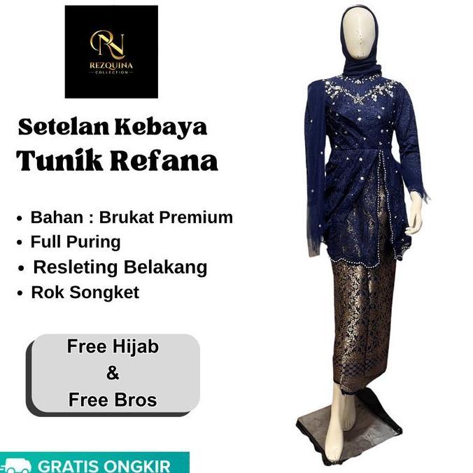 Set Kebaya Refana Rok Songket Free Hijab Dan Bross // Kebaya Songket Modern // Kebaya Wisuda // Keba
