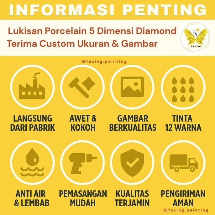 TERMURAH - Lukisan Porcelain 5D Diamond Motif Kabah Mekah Jam Madinah Islami Horizontal Pajangan Din