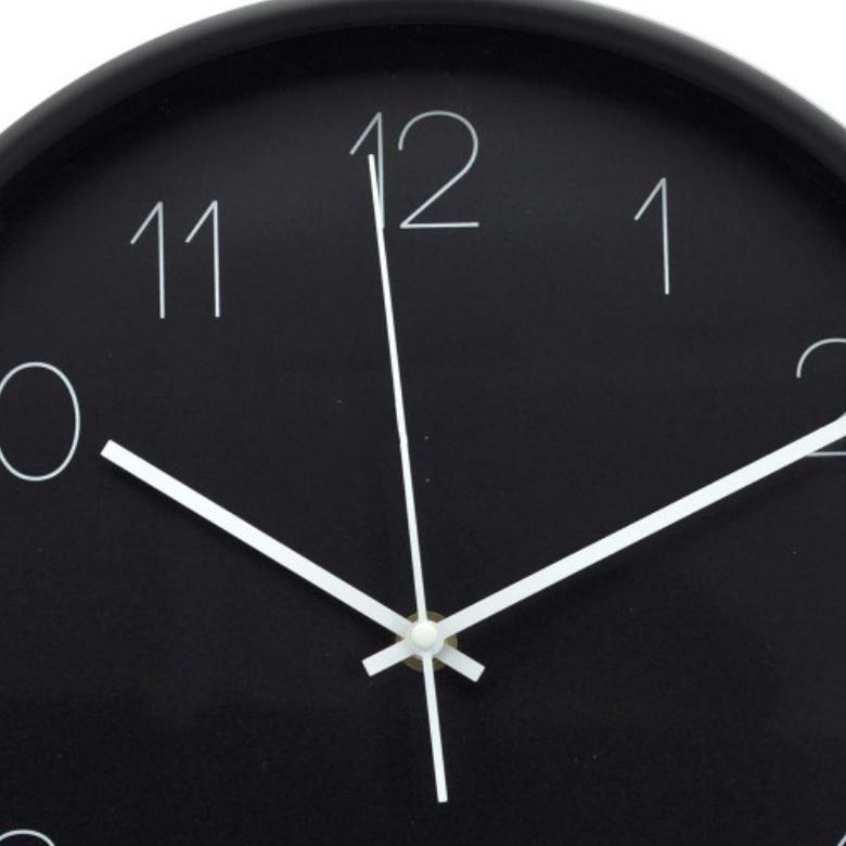 Informa 30 Cm Jam Dinding 6911 - Hitam Wall Clock Jam Tembok Aesthetic Dekorasi Rumah Hiasan Dinding
