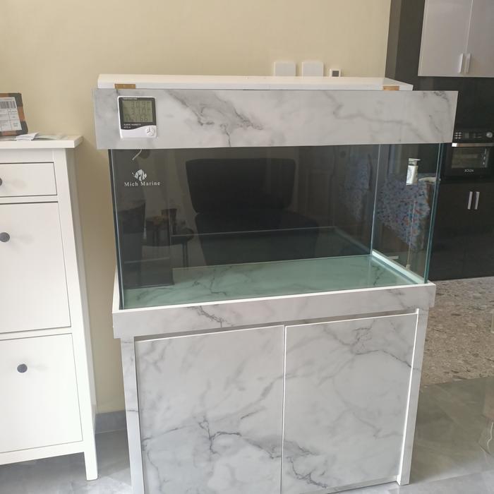 Aquarium Laut 100cm Full Set + Kabinet Finishing HPL