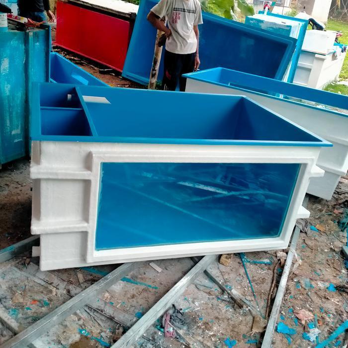 palud fiber kolam ikan combinasi kaca