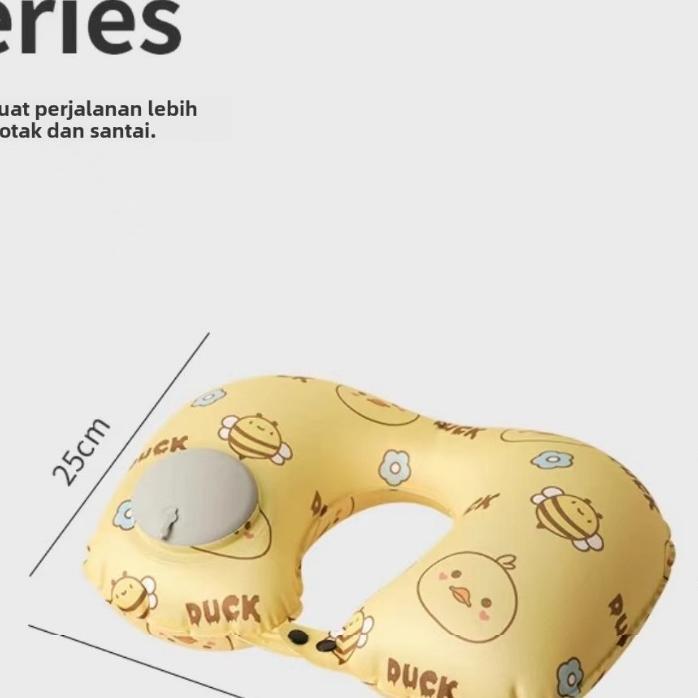 Bantal Leher Tiup Bentuk U / Bantal Tiup Kartun / Bantal Leher Portabel