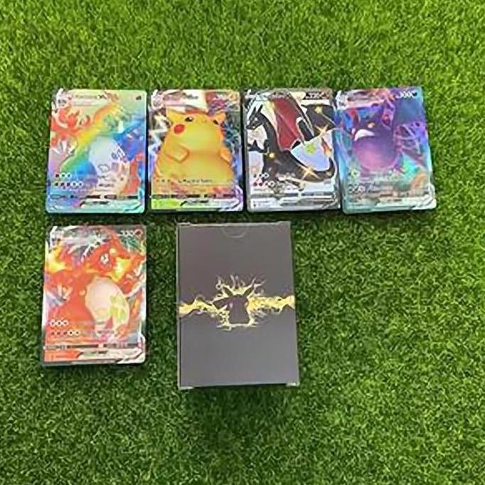 ODONTY 1 Pack 100 Pcs Kartu Pokemon Ori Buku Koleksi Kartu Pokemon Kartu Pokemon Bahasa Inggris