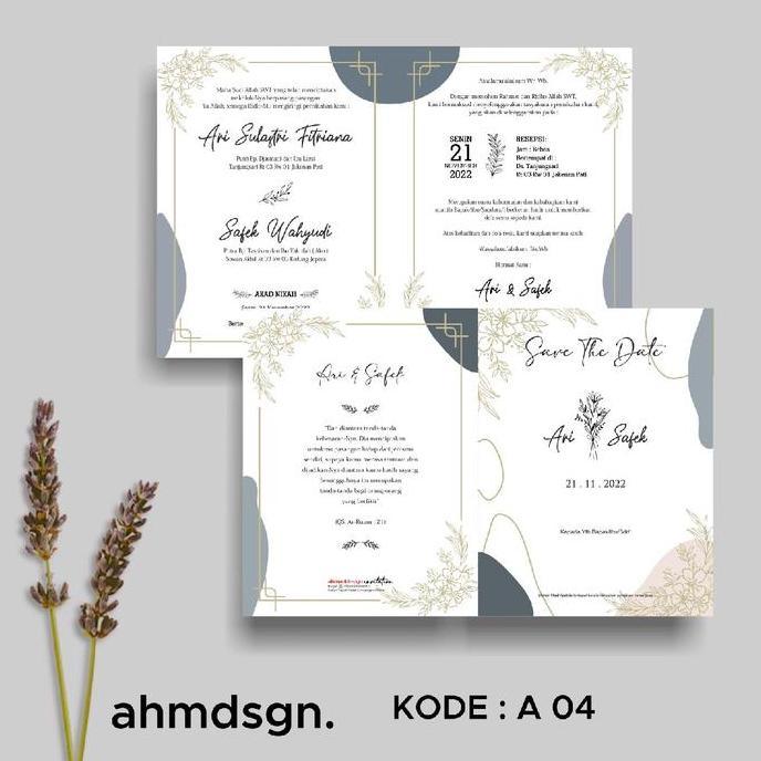 Undangan pernikahan estetik (50pcs) Kertas card foto