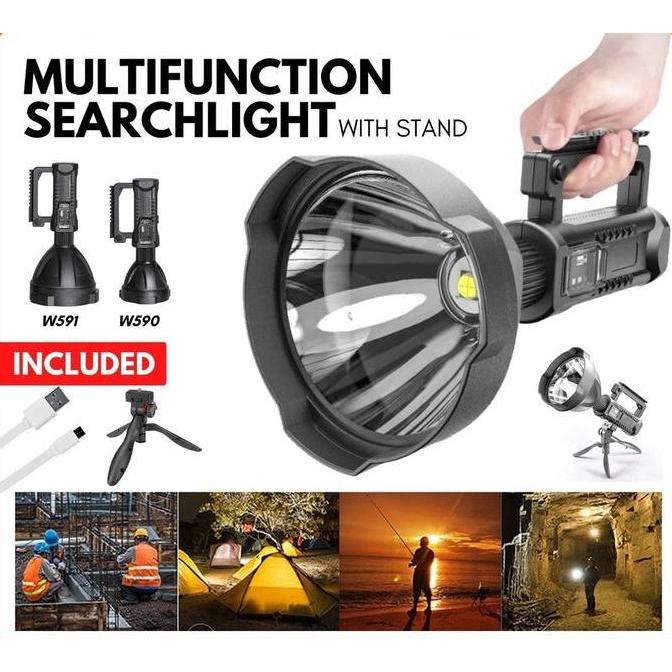 Leggero- Senter Led Sorot Jarak Jauh Super Terang X2000 W590/W591 Lampu Senter Jumbo B Lamp Led Mult