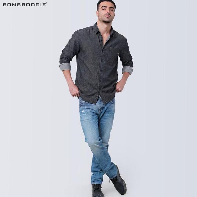 Bombboogie Kemeja Pria Long Morton 24978B5BK