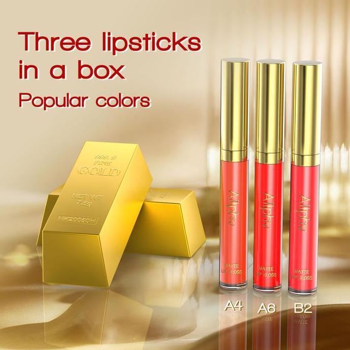 Labbro- {Bpom} Allphv Matte Lip Gloss Lipstick Set 3 Rna Tahan Air Bibir Lipstik