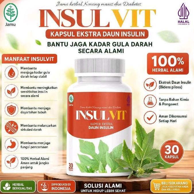 Kapsul InsulVIT Herbal Kencing Manis dan Diabetes HALAL BPOM