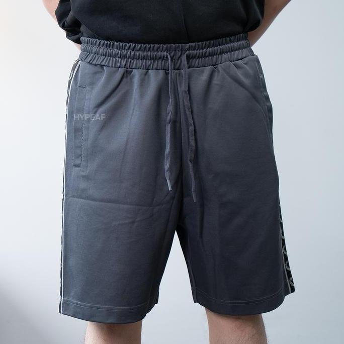 FRED PERRY Black Taped Grey Tricot Short Celana Pendek Orinal
