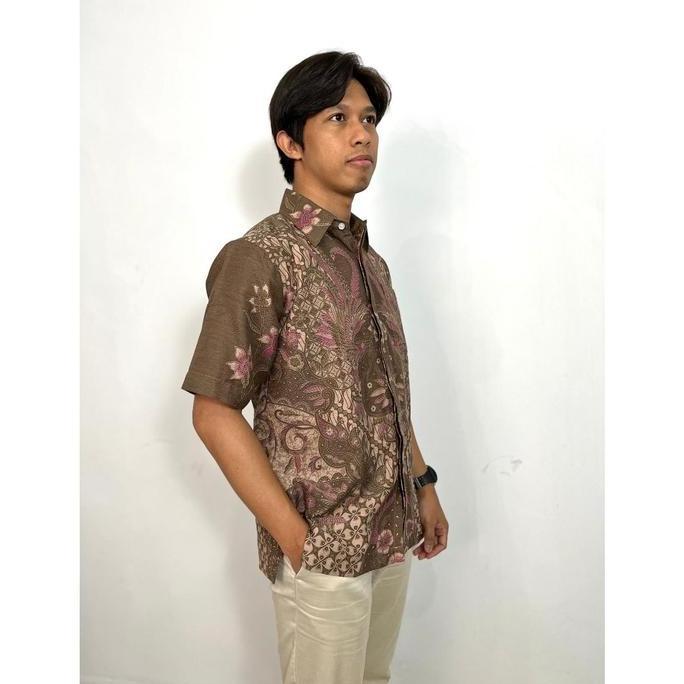 MARGARIA BATIK - Kemeja Batik Pria Lengan Pendek Bahan Dobby - Kemeja Bina