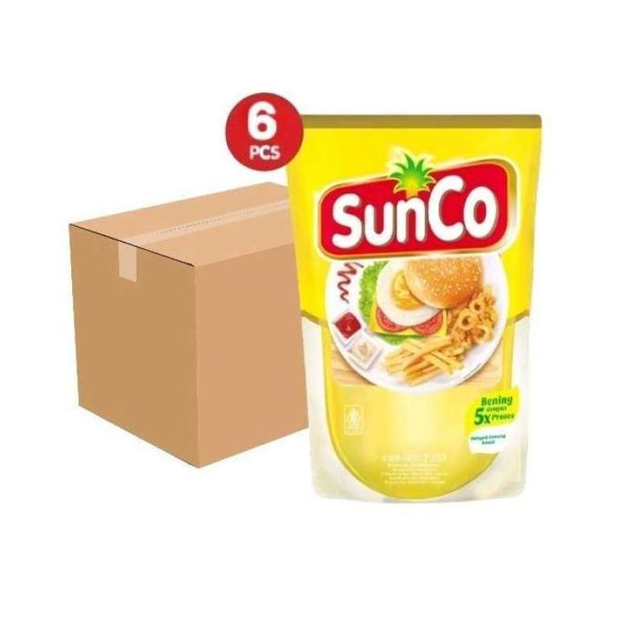 Grosir Sunco Minyak Goreng Sawit Kemasan Refill Pouch Isi Ulang 2 Liter | Karton Isi 6 Pcs | Pilihan