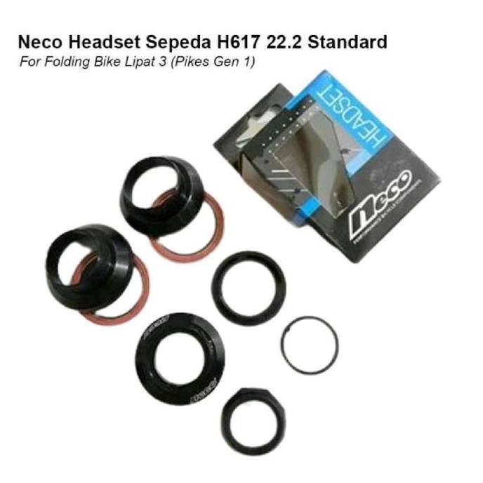 Headset KomFork Standard NECO H-671 Bearing 671 22.2 Drat Ulir 25.4 Hitam Taiwan Sepeda Federal Fold