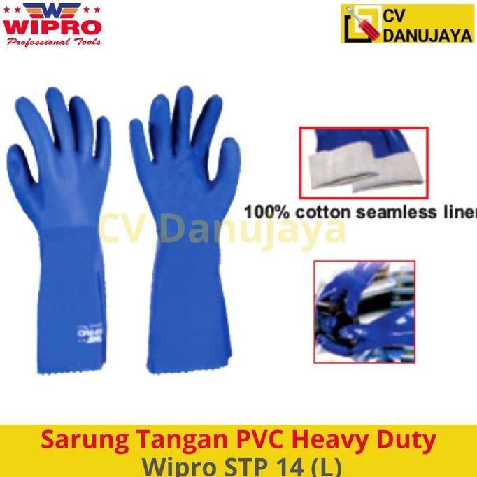 Sarung Tangan Karet PVC Heavy Duty Glove Safety Wipro STP 14 (L)