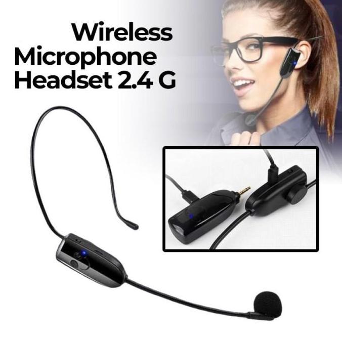 AKSULUTI Microphone Wireless 2.4G headset Mic Khotbah Senam Presentasi mikrofon
