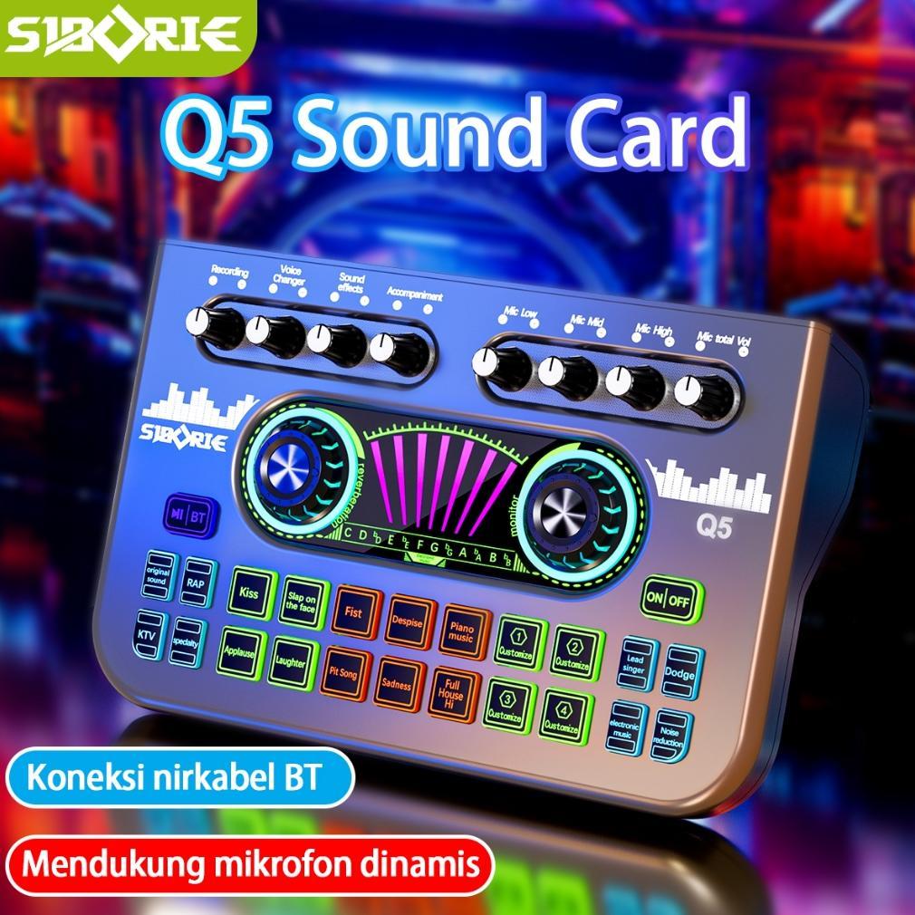 Siborie Soundcard Q5 soundcard Audio USB External Sound Card mic Mixer Bluetooth phone PC