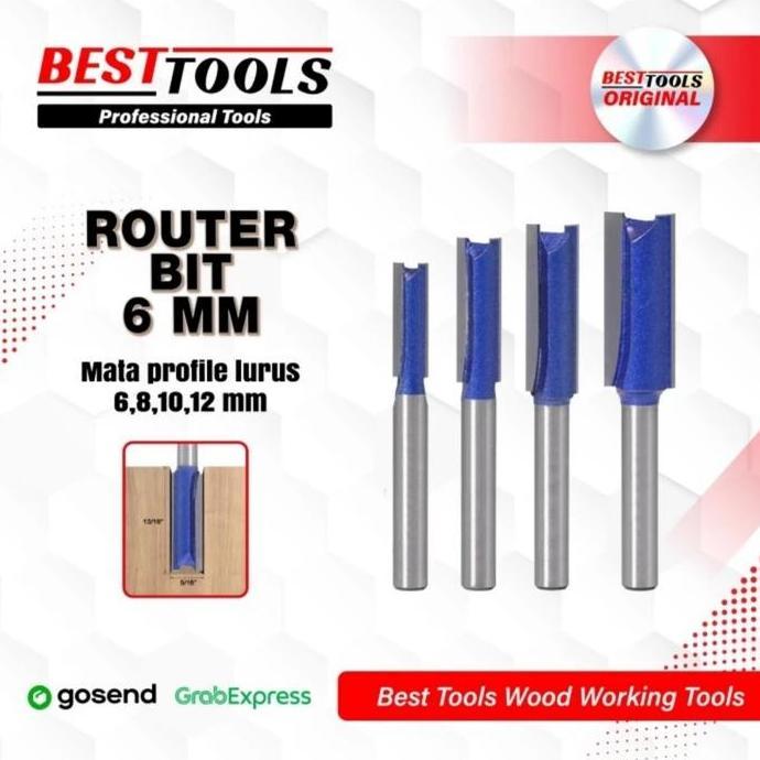 OREJELA Mata Straight Bit Lurus 6 8 10 12mm Mata Router Bit Profil Lurus