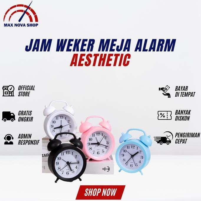 OREJELA Jam Weker Meja Alarm Aesthetic Dekorasi Kamar Tidur